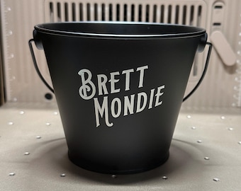 Personalized Black Tin Buckets – Custom tailored for Events, Weddings, or Gifts