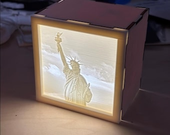 Custom Lithophane Light Box Kit: 3D Printed & Laser Cut, USB LED