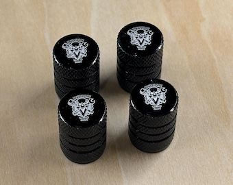Custom Engraved Aluminum Tire Valve Stem Caps – Personalized Car & Bike Accessories (Set of 4)