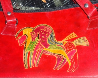 Mignon, délicat, cuir rouge. Sac à main, sac à main,