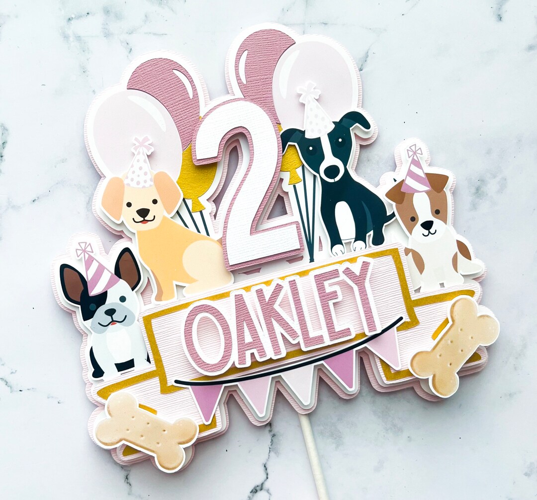 Dog Cake Topper Birthday Cake Topper Puppy Cake Topper Paw-ty Cake Topper - Etsy