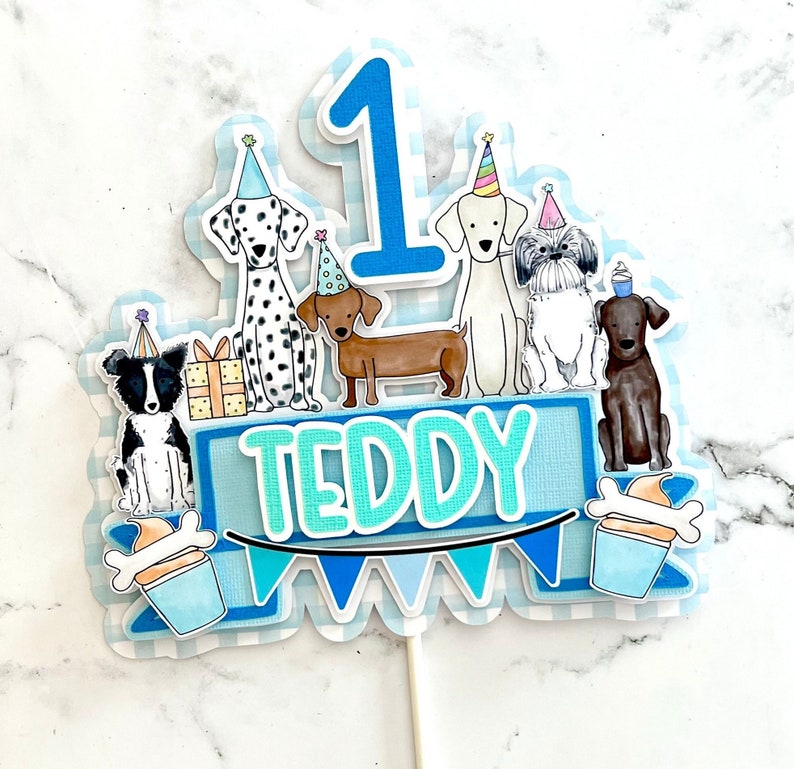 Dog Cake Topper Birthday Cake Topper Puppy Cake Topper - Etsy