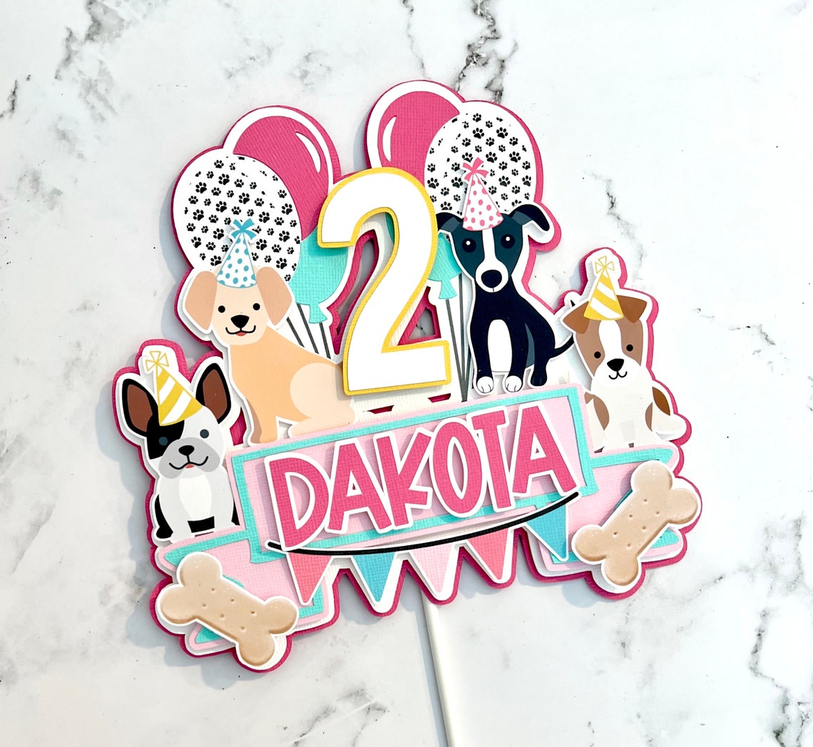 Dog Cake Topper Birthday Cake Topper Puppy Cake Topper - Etsy