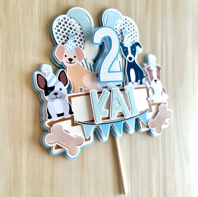 Dog Cake Topper Birthday Cake Topper Puppy Cake Topper Etsy