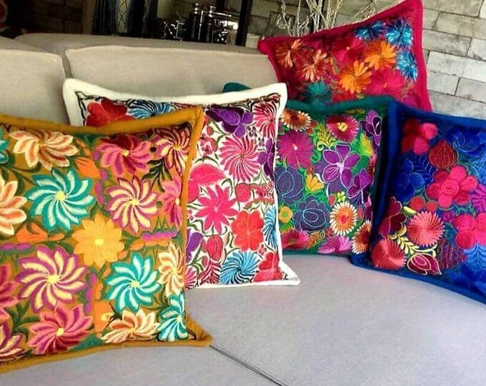 Mexican Decor Embroidered Pillow Mexican Pillow Mexican Etsy