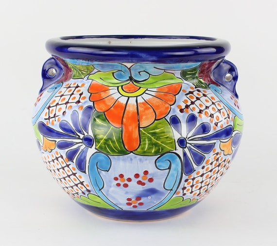 Large Mexican Pottery Mexican Talavera Ceramic Planter Etsy