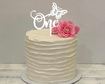 One cake topper baby’s first birthday topper acrylic mirrored or wood cake topper. First birthday Acrylic topper
