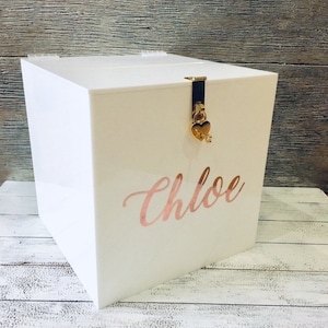 Wishing well, FREE SHIPPING. acrylic gift card box, money box,wedding box, engagement box, custom wishing well, custom money box image 1