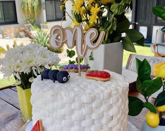 Custom wood and acrylic cake topper. Two ply,layered cake topper. First birthday topper. One topper. Acrylic cake topper