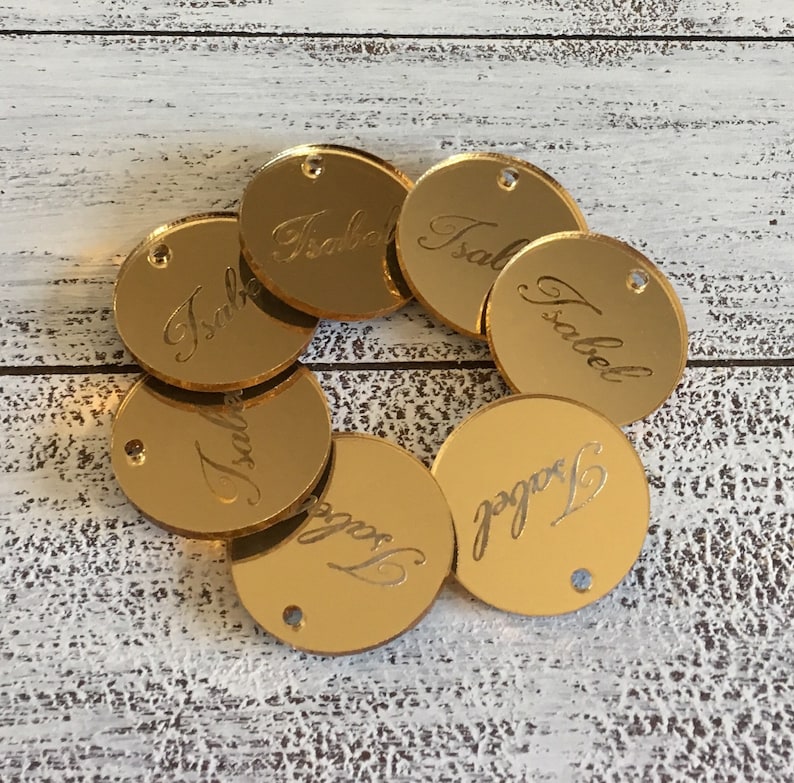 Acrylic Laser Engraved Gift Favor Tag 10pack in Gold Silver Etsy