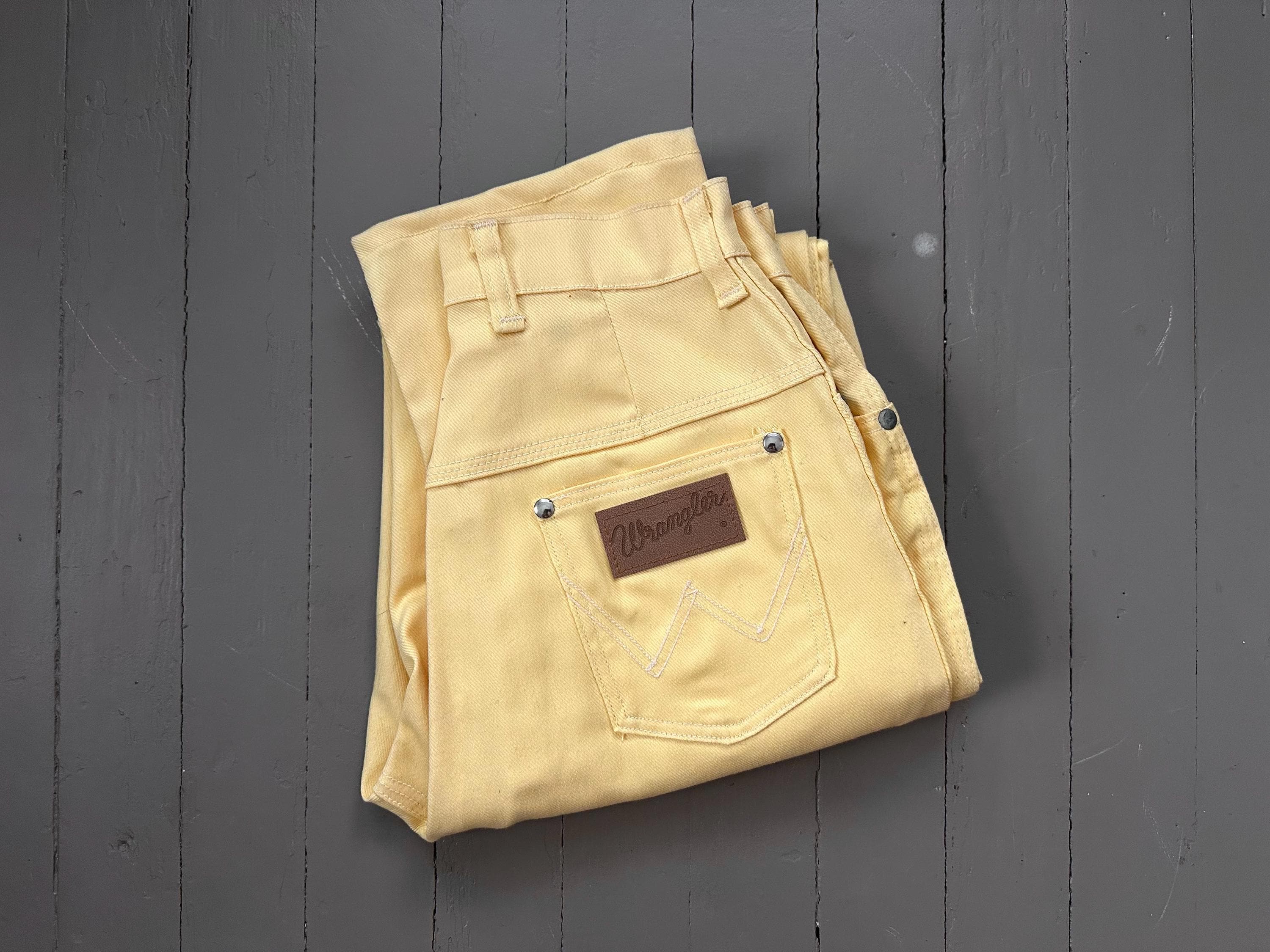 1960s 1970s Yellow Misses Wrangler Denim Jeans