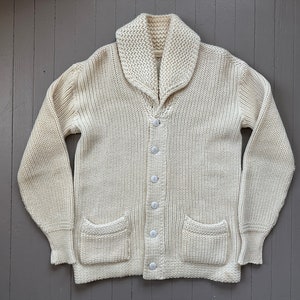 1940s Wool Shawl Collar Cardigan Sweater, Low Guage 40s - Etsy