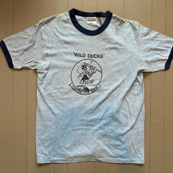 1980s Wild Ducks 309th Fighter Squadron T-shirt Ringer