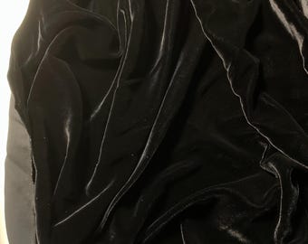Silk viscose velvet, 140 cm, black, sold by the metre