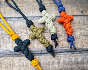 Cordbraid paracord keychain cross