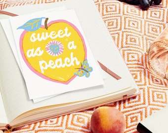 Peach Love Card - Sweet peach card for valentine anniversary card for wife cute love card for friend