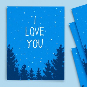 Carte d'amour de la forêt - Carte romantique de la Saint-Valentin nature Je t'aime carte de plein air cadeau d'anniversaire pour mari
