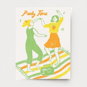 Girl Party Card - Vriendschap Beste Vrienden Kaart Retro Stijl Pride Gal Pal Valentine Uitnodigen Bff