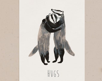 Badger Sympathy Card - condolence greeting card grief loss woodland animal card grieving nature