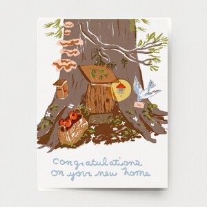 Nouvelle maison carte - carte de voeux inspirée de la forêt pendaison de crémaillère félicitations carte bois félicitations pour votre nouvelle maison nature
