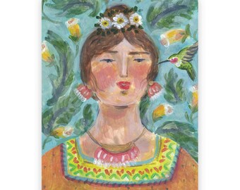 Hummingbird Woman | 10 Postcards