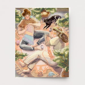 Cartão de amigos de tricô-cartão bonito para amigo cartão de aniversário para artesãos de tricô cartão de gato bonito presente astuto