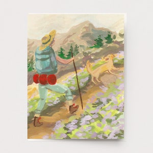 Mountain Trail Card - Ermutigung Outdoor-Liebhaberkarte Hundefreund, der Lager wandert, die Natur liebt
