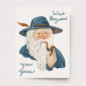 Wise Man Card - Tarjeta de cumpleaños mágica y de fantasía para el marido o regalo del Día del Padre