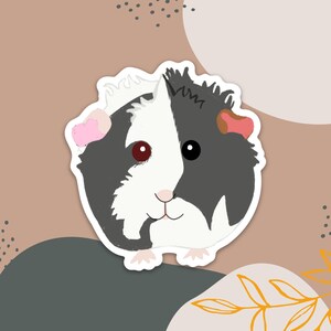 Cute Black and White Guinea Pig Sticker, Great gift for Guinea Pig Lovers, Owners, Moms and Dads,