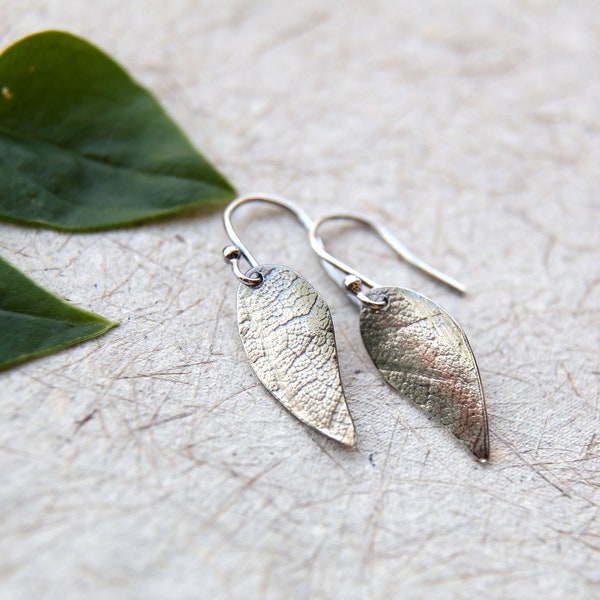 Boucles d'oreilles en feuille d'argent, boucles d'oreilles. Boucles d'oreilles Boho Naturel et Simple