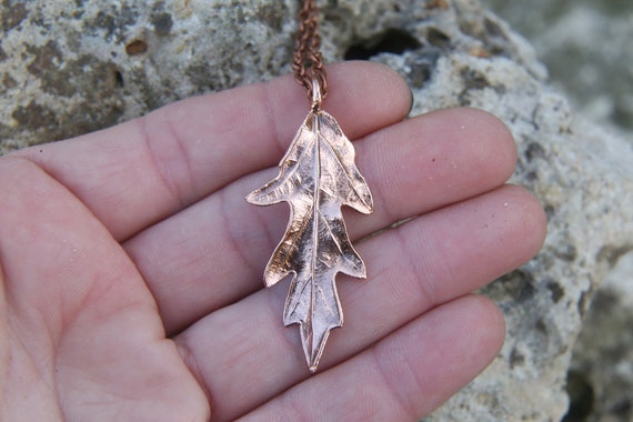 Sunstone Leaf Necklace, Copper Sunstone Pendant. Oak Leaf Necklace. Nature  Jewelry. - Etsy