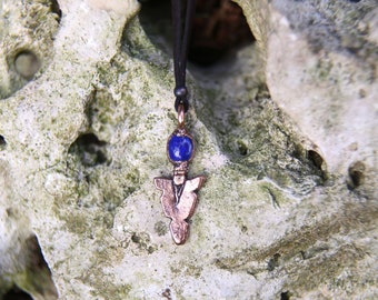 Lapis Lazuli Mens Necklace. Arrowhead Necklace, Coper Jewelry