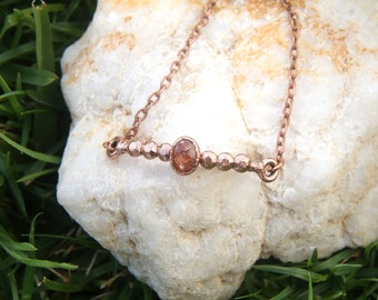 Sunstone Bracelet Handmade with Pure Copper. Delicate Dainty Bracelet. Natural Gemstone Healing Bracelet. Sunstone Jewelry. Healing Jewelry.