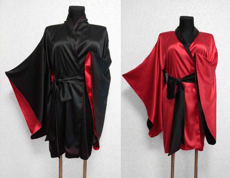 black silk dressing gown