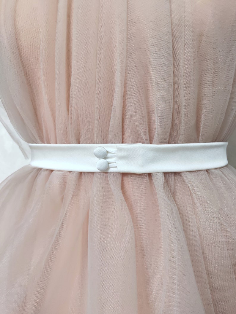 Silk satin one inch belt, Wedding belt with clasp, Bridal belt sash 1, Satin ribbon belt sash, Fitted bridal belt, wedding belt for bride zdjęcie 8