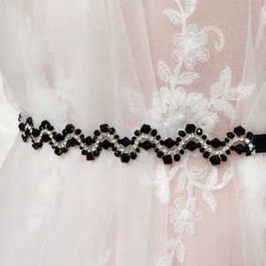 Black rhinestone belt, Sparkling wedding belt for bride, wedding belt sash, bride wedding sash belt, black Bridesmaids Belt,