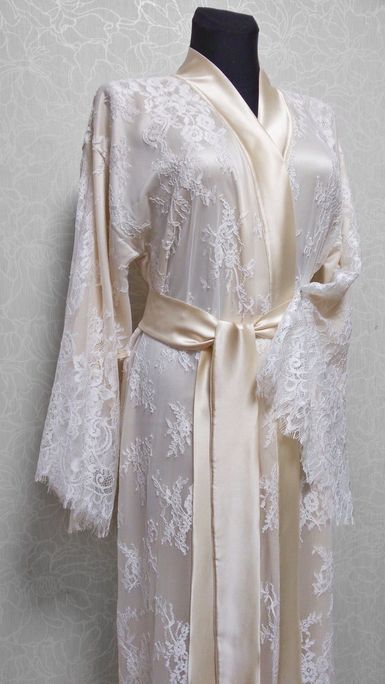 White Wedding Robe Long Bridal Robe Plus Size Robe Etsy