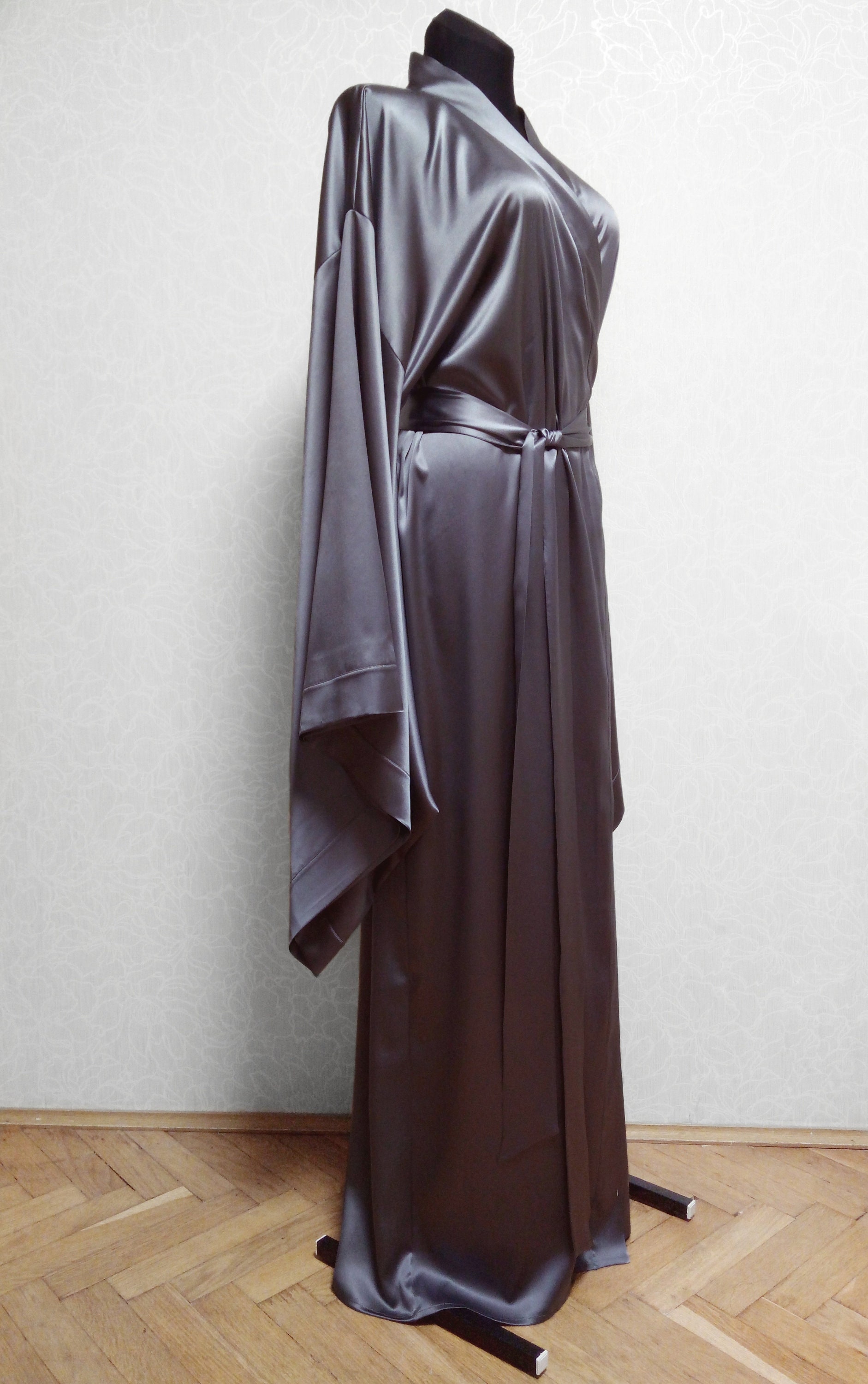 Silk kimono robe Long silk robe 24 colors 100 Natural Silk | Etsy