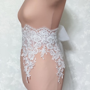 floral lace belt for wedding dress, White belt for wedding dress, bride wedding sash belt, flower girl belt, wide bridal belt