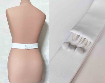 Light ivory bridal belt sash, Wedding belt with buttons, wedding dress belt, simple wedding belt, matte satin 1-2 inch belt clasp