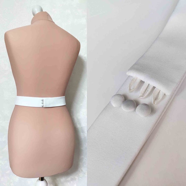 Light ivory bridal belt sash, Wedding belt with buttons, wedding dress belt, simple wedding belt, matte satin 1-2 inch belt clasp