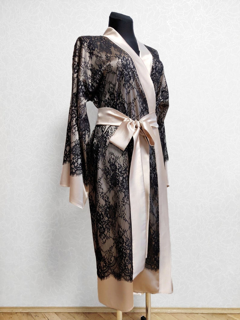 Mulberry Silk Kimono Robe Gift For Her Lingerie Erotique Etsy