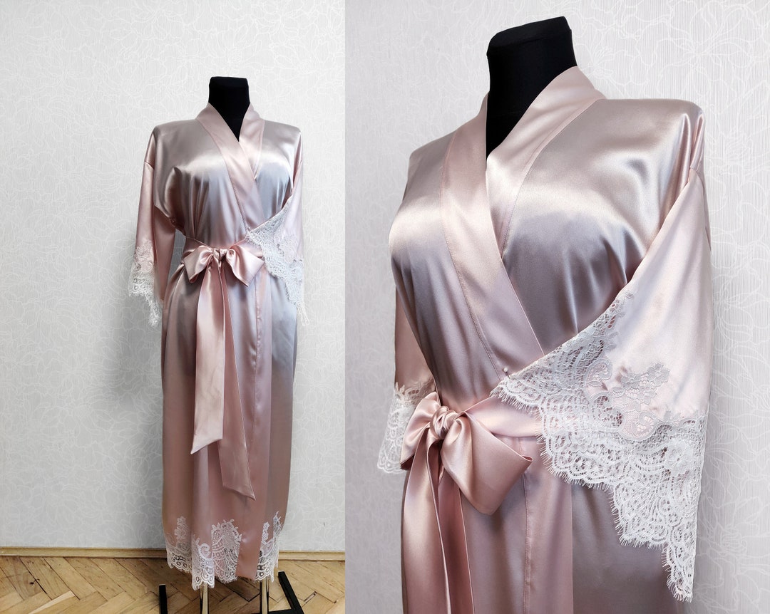 Mulberry Silk Bridal Robe Kimono Dressing Gown Silk Kimono - Etsy