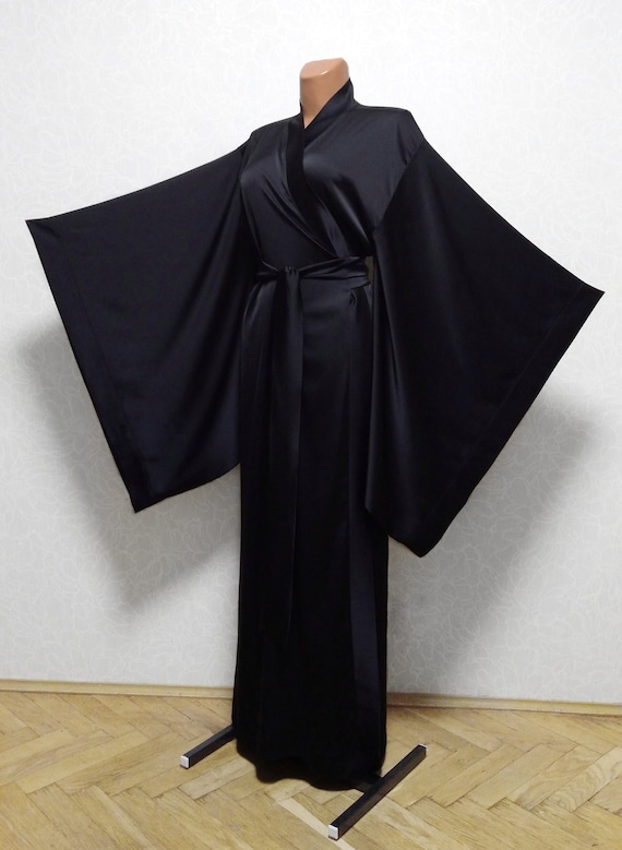 black silk dressing gown