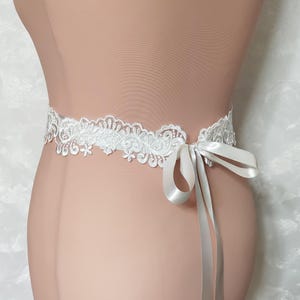 Ivory wedding dress belt, Beaded Lace belt, Ivory Wedding Sash, Floral  Bridal Belt 2&quot; wide lace Sash Flower Girl, Bridesmaid Sash