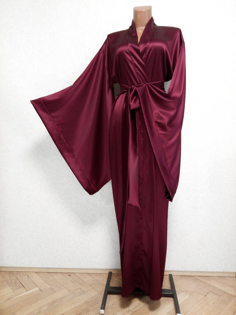 burgundy silk gown