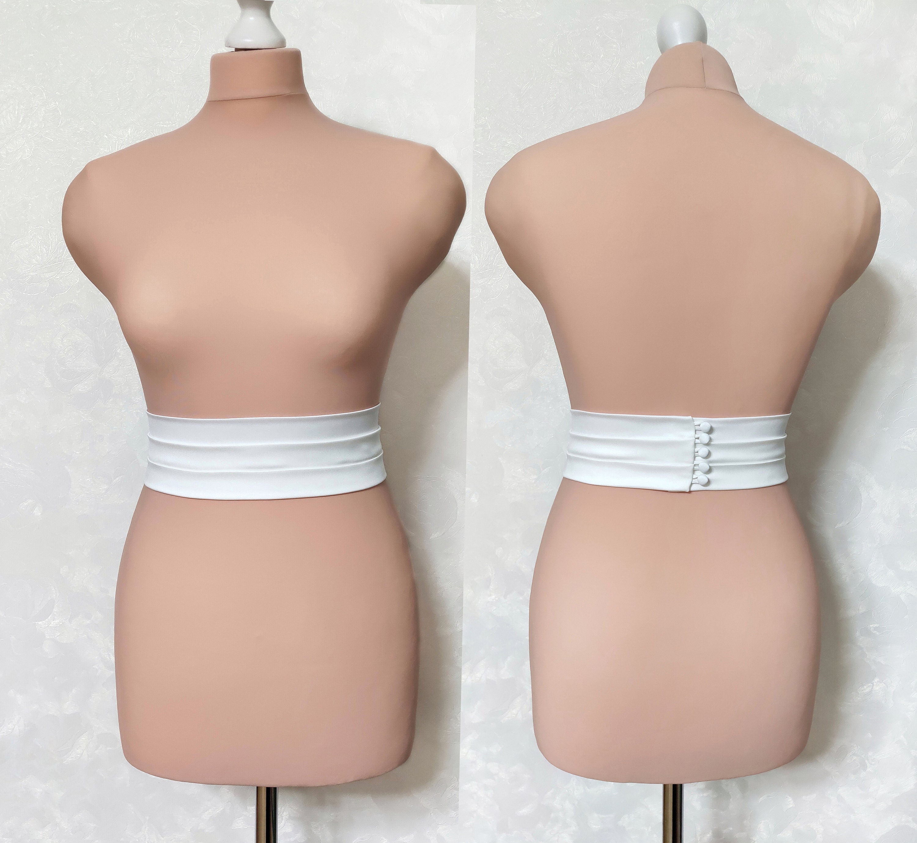 Handmade Ivory Satin Bridal Belt: Pleated Wedding Sash  display picture 1