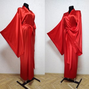red kimono dressing gown