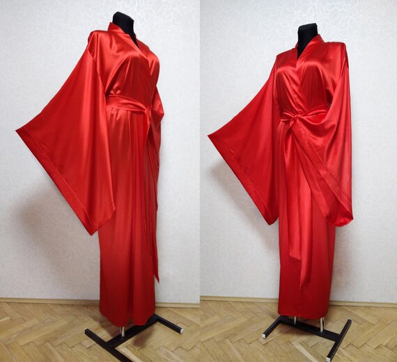 long red silk robe