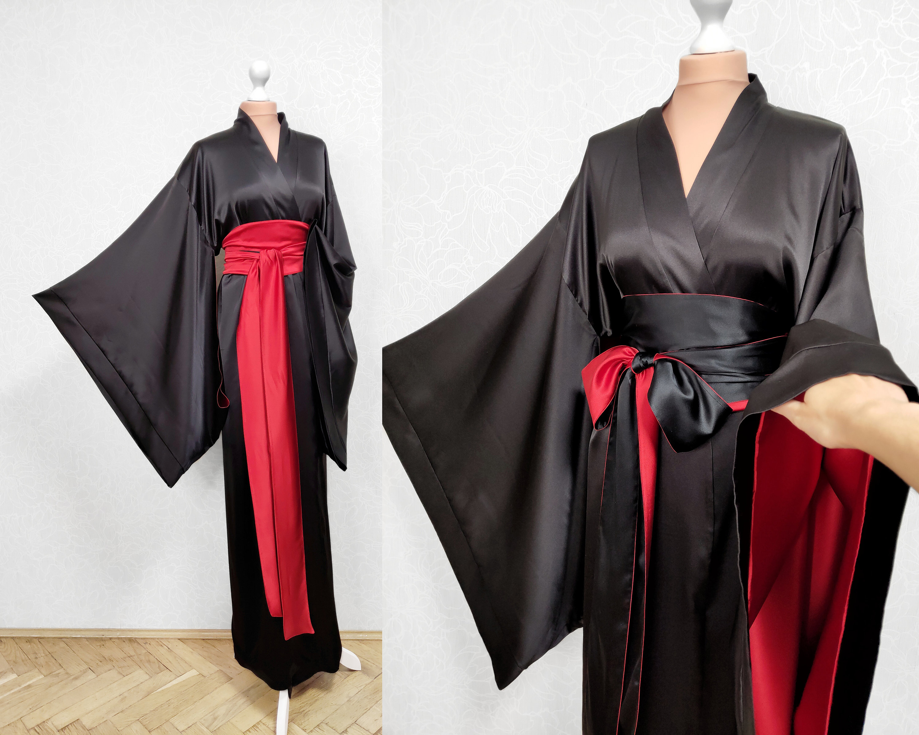 Silk robe top and kimono